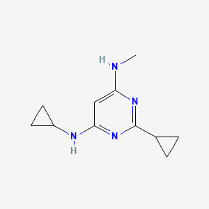 molecular formula C11H16N4 B1471619 N4,2-dicyclopropyl-N6-methylpyrimidine-4,6-diamine CAS No. 1513053-34-3