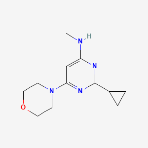 molecular formula C12H18N4O B1471623 2-环丙基-N-甲基-6-吗啉代嘧啶-4-胺 CAS No. 1513574-39-4