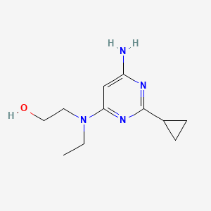 molecular formula C11H18N4O B1471624 2-((6-Amino-2-cyclopropylpyrimidin-4-yl)(ethyl)amino)ethan-1-ol CAS No. 1532971-18-8