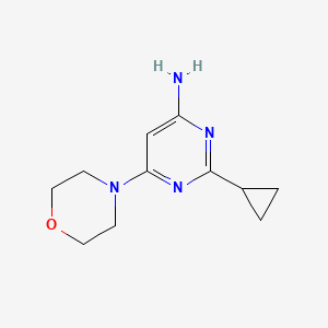 molecular formula C11H16N4O B1471626 2-Cyclopropyl-6-morpholinopyrimidin-4-amine CAS No. 1412958-85-0
