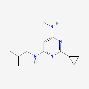 molecular formula C12H20N4 B1471628 2-cyclopropyl-N4-isobutyl-N6-methylpyrimidine-4,6-diamine CAS No. 1536764-13-2