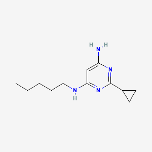 molecular formula C12H20N4 B1471629 2-环丙基-N4-戊基嘧啶-4,6-二胺 CAS No. 1536905-94-8