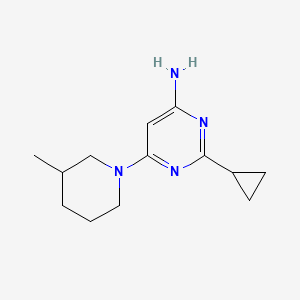 molecular formula C13H20N4 B1471630 2-Cyclopropyl-6-(3-methylpiperidin-1-yl)pyrimidin-4-amine CAS No. 1412959-84-2