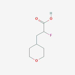 molecular formula C8H13FO3 B1471634 2-氟-3-(氧杂-4-基)丙酸 CAS No. 1515583-69-3