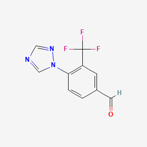molecular formula C10H6F3N3O B1471649 4-(1H-1,2,4-triazol-1-yl)-3-(trifluoromethyl)benzaldehyde CAS No. 1007317-55-6