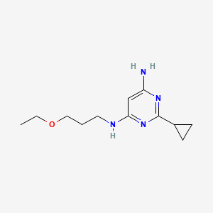 molecular formula C12H20N4O B1471653 2-cyclopropyl-N4-(3-ethoxypropyl)pyrimidine-4,6-diamine CAS No. 1519706-43-4