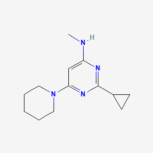 molecular formula C13H20N4 B1471660 2-cyclopropyl-N-methyl-6-(piperidin-1-yl)pyrimidin-4-amine CAS No. 1507970-02-6