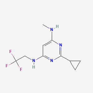 molecular formula C10H13F3N4 B1471663 2-环丙基-N4-甲基-N6-(2,2,2-三氟乙基)嘧啶-4,6-二胺 CAS No. 1500436-59-8