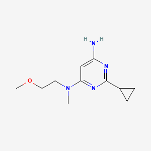 molecular formula C11H18N4O B1471667 2-cyclopropyl-N4-(2-methoxyethyl)-N4-methylpyrimidine-4,6-diamine CAS No. 1538837-14-7