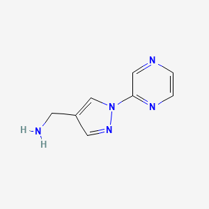 molecular formula C8H9N5 B1471673 [1-(pyrazin-2-yl)-1H-pyrazol-4-yl]methanamine CAS No. 1502860-28-7