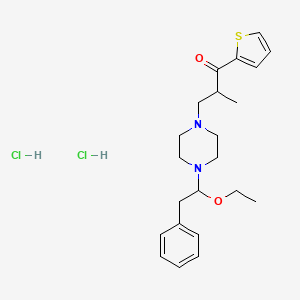 1-Propanone, 3-(4-(beta-ethoxyphenethyl)-1-piperazinyl)-2-methyl-1-(2-thienyl)-, dihydrochloride