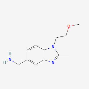 molecular formula C12H17N3O B1471683 (1-(2-methoxyethyl)-2-methyl-1H-benzo[d]imidazol-5-yl)methanamine CAS No. 1267558-91-7