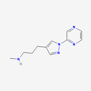molecular formula C11H15N5 B1471685 methyl({3-[1-(pyrazin-2-yl)-1H-pyrazol-4-yl]propyl})amine CAS No. 1521115-42-3