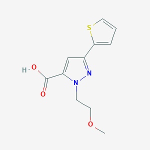 molecular formula C11H12N2O3S B1471704 1-(2-methoxyethyl)-3-(thiophen-2-yl)-1H-pyrazole-5-carboxylic acid CAS No. 1468503-85-6