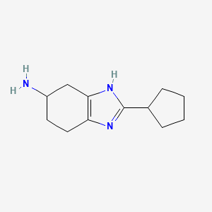 molecular formula C12H19N3 B1471709 2-cyclopentyl-4,5,6,7-tetrahydro-1H-benzo[d]imidazol-5-amine CAS No. 1499503-41-1