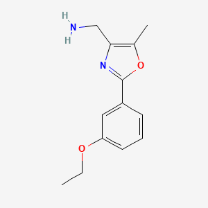 molecular formula C13H16N2O2 B1471713 (2-(3-乙氧基苯基)-5-甲基恶唑-4-基)甲胺 CAS No. 1226187-41-2