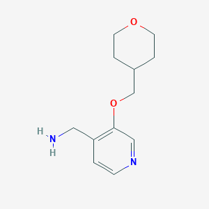 molecular formula C12H18N2O2 B1471717 (3-((tetrahydro-2H-pyran-4-yl)methoxy)pyridin-4-yl)methanamine CAS No. 1520743-26-3