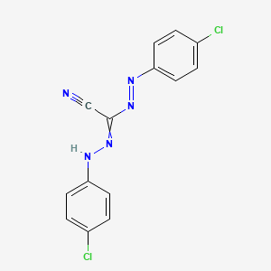 molecular formula C14H9Cl2N5 B14717206 [(E)-(4-Chlorophenyl)diazenyl][2-(4-chlorophenyl)hydrazinylidene]acetonitrile CAS No. 7071-45-6