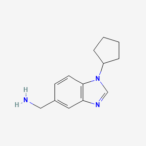 molecular formula C13H17N3 B1471728 (1-cyclopentyl-1H-benzo[d]imidazol-5-yl)methanamine CAS No. 1267326-50-0