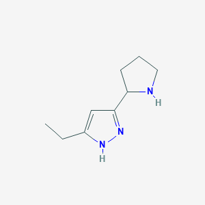 molecular formula C9H15N3 B1471732 5-ethyl-3-(pyrrolidin-2-yl)-1H-pyrazole CAS No. 1508236-66-5