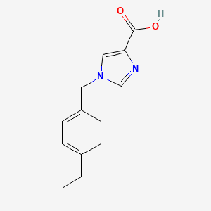 molecular formula C13H14N2O2 B1471747 1-(4-ethylbenzyl)-1H-imidazole-4-carboxylic acid CAS No. 1368996-97-7