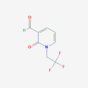 molecular formula C8H6F3NO2 B1471758 2-Oxo-1-(2,2,2-trifluoroethyl)-1,2-dihydropyridine-3-carbaldehyde CAS No. 1462823-45-5