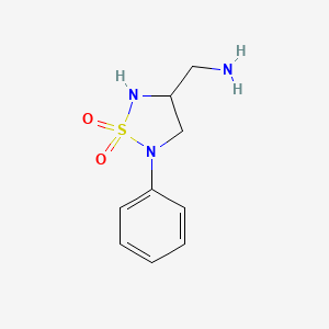 molecular formula C9H13N3O2S B1471764 4-(氨甲基)-2-苯基-1,2,5-噻二唑啉-1,1-二氧化物 CAS No. 1082367-91-6