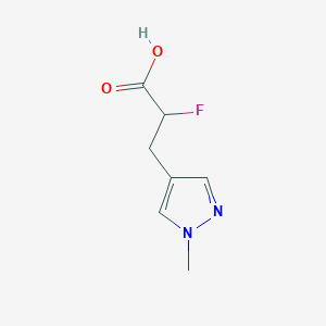 molecular formula C7H9FN2O2 B1471771 2-氟-3-(1-甲基-1H-吡唑-4-基)丙酸 CAS No. 1526882-82-5