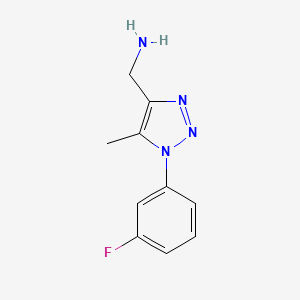 molecular formula C10H11FN4 B1471781 (1-(3-fluorophenyl)-5-methyl-1H-1,2,3-triazol-4-yl)methanamine CAS No. 1267359-29-4