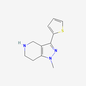 molecular formula C11H13N3S B1471787 1-methyl-3-(thiophen-2-yl)-4,5,6,7-tetrahydro-1H-pyrazolo[4,3-c]pyridine CAS No. 1368412-00-3
