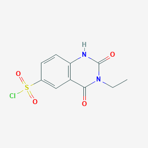 molecular formula C10H9ClN2O4S B1471788 3-Ethyl-2,4-dioxo-1,2,3,4-tetrahydroquinazoline-6-sulfonyl chloride CAS No. 1469764-14-4