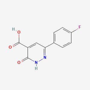 molecular formula C11H7FN2O3 B1471802 6-(4-氟苯基)-3-氧代-2,3-二氢吡啶-4-羧酸 CAS No. 1421311-87-6
