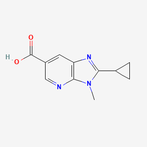 molecular formula C11H11N3O2 B1471804 2-Cyclopropyl-3-methyl-3H-imidazo[4,5-b]pyridine-6-carboxylic acid CAS No. 927801-49-8