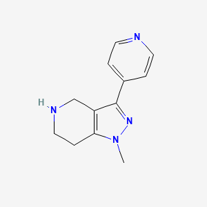 molecular formula C12H14N4 B1471810 1-methyl-3-(pyridin-4-yl)-4,5,6,7-tetrahydro-1H-pyrazolo[4,3-c]pyridine CAS No. 1539205-57-6