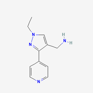 (1-ethyl-3-(pyridin-4-yl)-1H-pyrazol-4-yl)methanamine