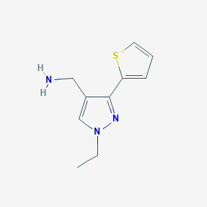 molecular formula C10H13N3S B1471813 (1-乙基-3-(噻吩-2-基)-1H-吡唑-4-基)甲胺 CAS No. 1503681-50-2
