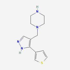 1-((3-(thiophen-3-yl)-1H-pyrazol-4-yl)methyl)piperazine