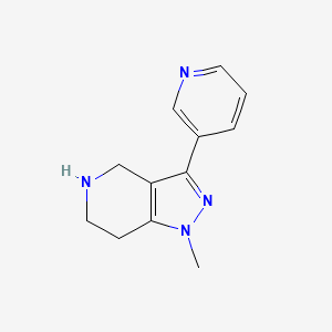 molecular formula C12H14N4 B1471817 1-methyl-3-(pyridin-3-yl)-4,5,6,7-tetrahydro-1H-pyrazolo[4,3-c]pyridine CAS No. 1504133-67-8