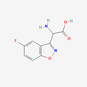 molecular formula C9H7FN2O3 B1471821 2-Amino-2-(5-fluorobenzo[d]isoxazol-3-yl)acetic acid CAS No. 1505690-76-5