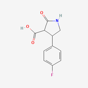 molecular formula C11H10FNO3 B1471822 4-(4-Fluorophenyl)-2-oxo-3-pyrrolidinecarboxylic acid CAS No. 927802-29-7