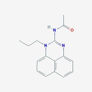 molecular formula C16H17N3O B14718227 N-(1-Propyl-1H-perimidin-2-YL)acetamide CAS No. 20551-06-8