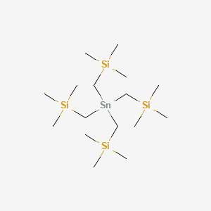 molecular formula C16H44Si4Sn B14718255 Silane, (stannanetetrayltetrakis(methylene)tetrakis(trimethyl- CAS No. 18547-12-1