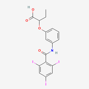 Butyric acid, 2-(m-(3-amino-2,4,6-triiodobenzamido)phenoxy)-