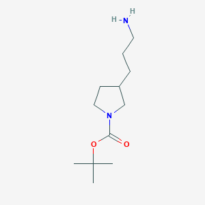 molecular formula C12H24N2O2 B1471849 Tert-butyl 3-(3-aminopropyl)pyrrolidine-1-carboxylate CAS No. 1000522-26-8