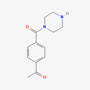 molecular formula C13H16N2O2 B1471853 1-[4-(Piperazine-1-carbonyl)phenyl]ethan-1-one CAS No. 1522671-72-2