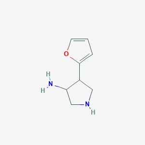 molecular formula C8H12N2O B1471856 4-(Furan-2-yl)pyrrolidin-3-amine CAS No. 1782576-84-4