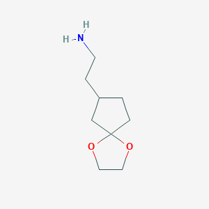 molecular formula C9H17NO2 B1471858 2-(1,4-Dioxaspiro[4.4]nonan-7-yl)ethan-1-amine CAS No. 740740-30-1