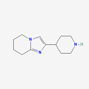 molecular formula C12H19N3 B1471868 2-(Piperidin-4-yl)-5,6,7,8-tetrahydroimidazo[1,2-a]pyridine CAS No. 1508877-62-0