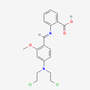 2-{[(e)-{4-[Bis(2-chloroethyl)amino]-2-methoxyphenyl}methylidene]amino}benzoic acid