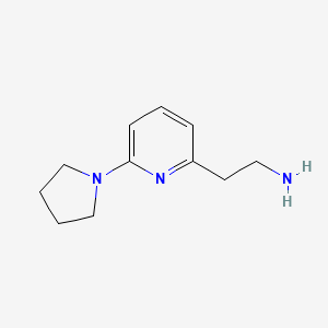molecular formula C11H17N3 B1471873 2-(6-(Pyrrolidin-1-yl)pyridin-2-yl)ethan-1-amine CAS No. 1518018-04-6